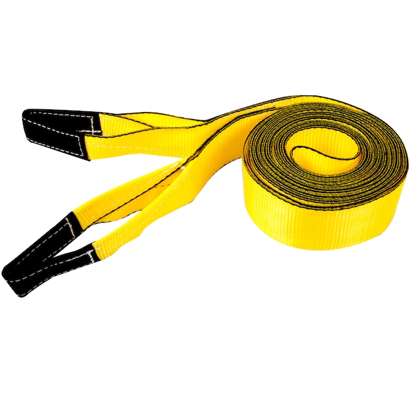 Erickson 3"X30Ft 15, 000lb Tow Strap Yel w/ Blk Wear Material in Loops Bulk 59704 - main